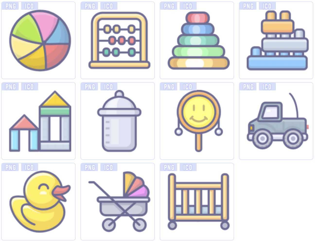 婴儿玩具与用品图标下载